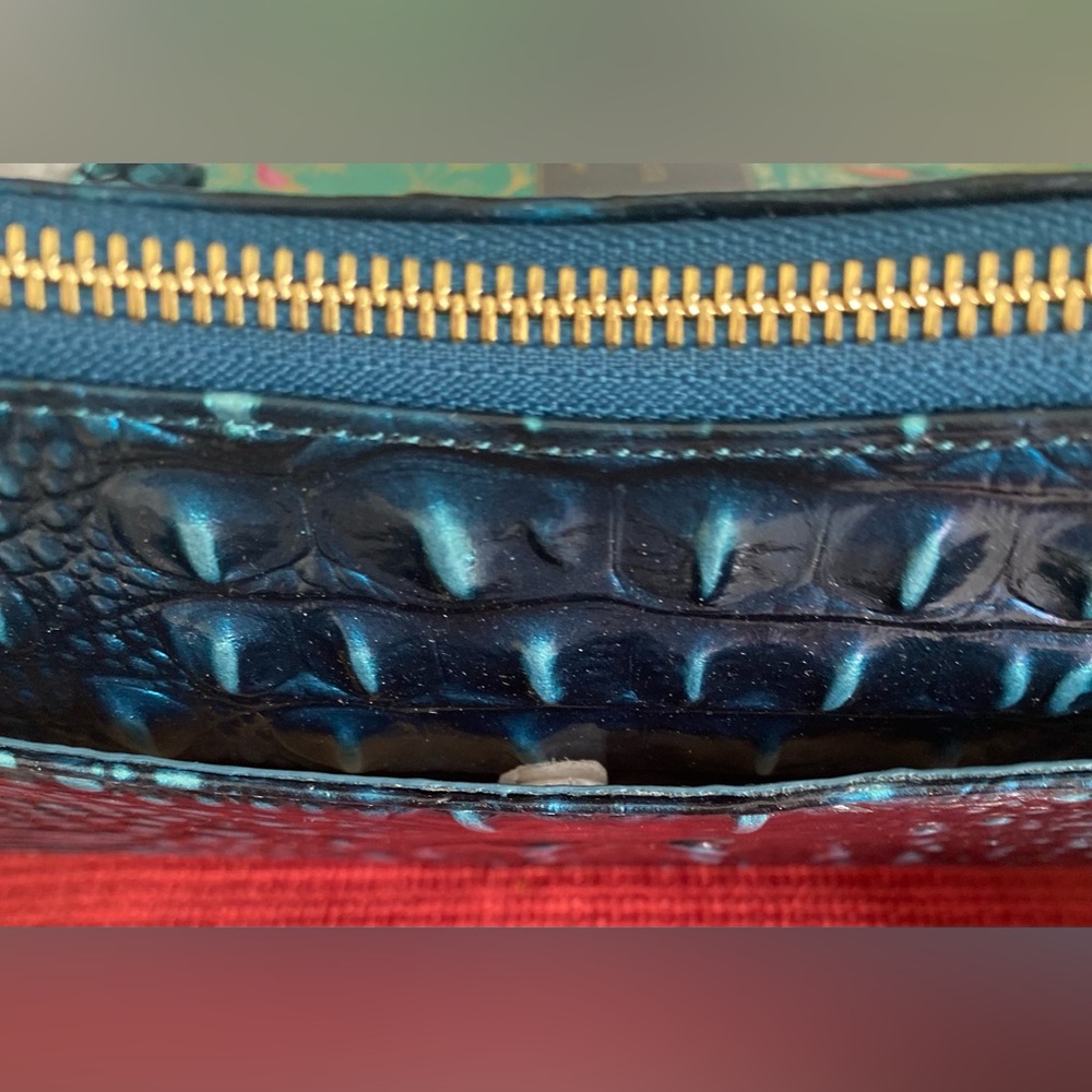BRAHMIN… NWT SHAYNA CROSSBODY HANDBAG IRIDESCENT TEAL - Picture 4 of 16